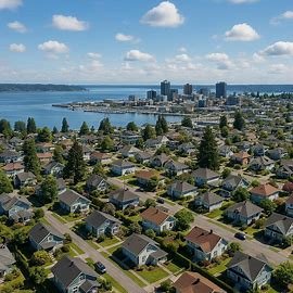 Everett Washington waterfront homes and skyline