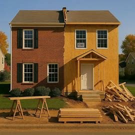 House in Virginia with unfinished construction and open permit notice