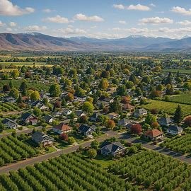 Yakima Washington homes with mountain backdrop