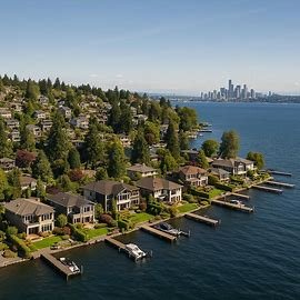 Kirkland Washington waterfront homes with Lake Washington view