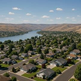 Clarkston Washington homes overlooking the Snake River and hills