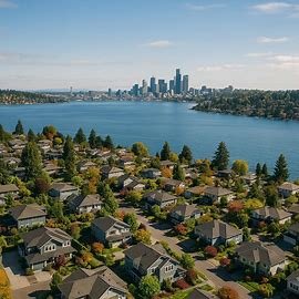 Kirkland Washington homes along Lake Washington waterfront