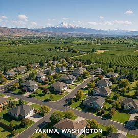 Yakima Washington homes with orchards and mountain views