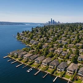 Kirkland Washington waterfront homes along Lake Washington
