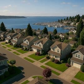 Everett Washington residential neighborhood near Puget Sound