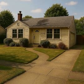 Washington home with visible roof and foundation damage