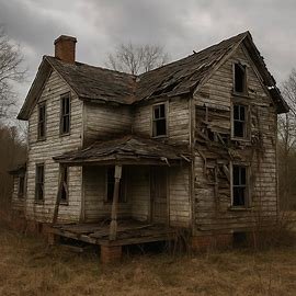 Problem property in Virginia with boarded windows and overgrown yard