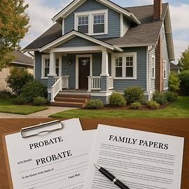 Washington home inherited through probate with legal documents on a table